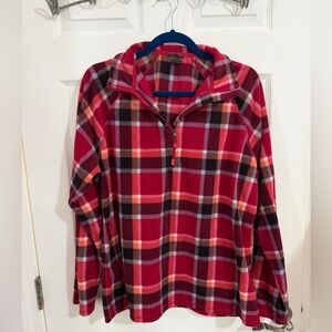 Women’s Red Plaid fleece Pullover